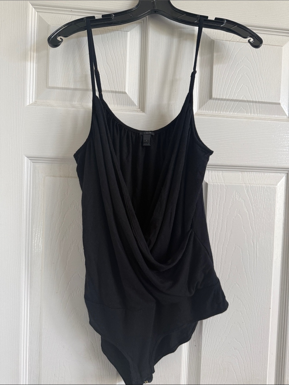 J. Crew Black Draped Cami Bodysuit